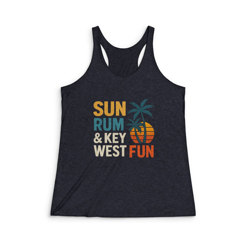 Sun, Rum & Key West Fun Women's Racerback Tank